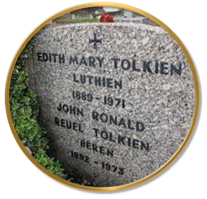 Lápide do túmulo de Tolkien e Edith